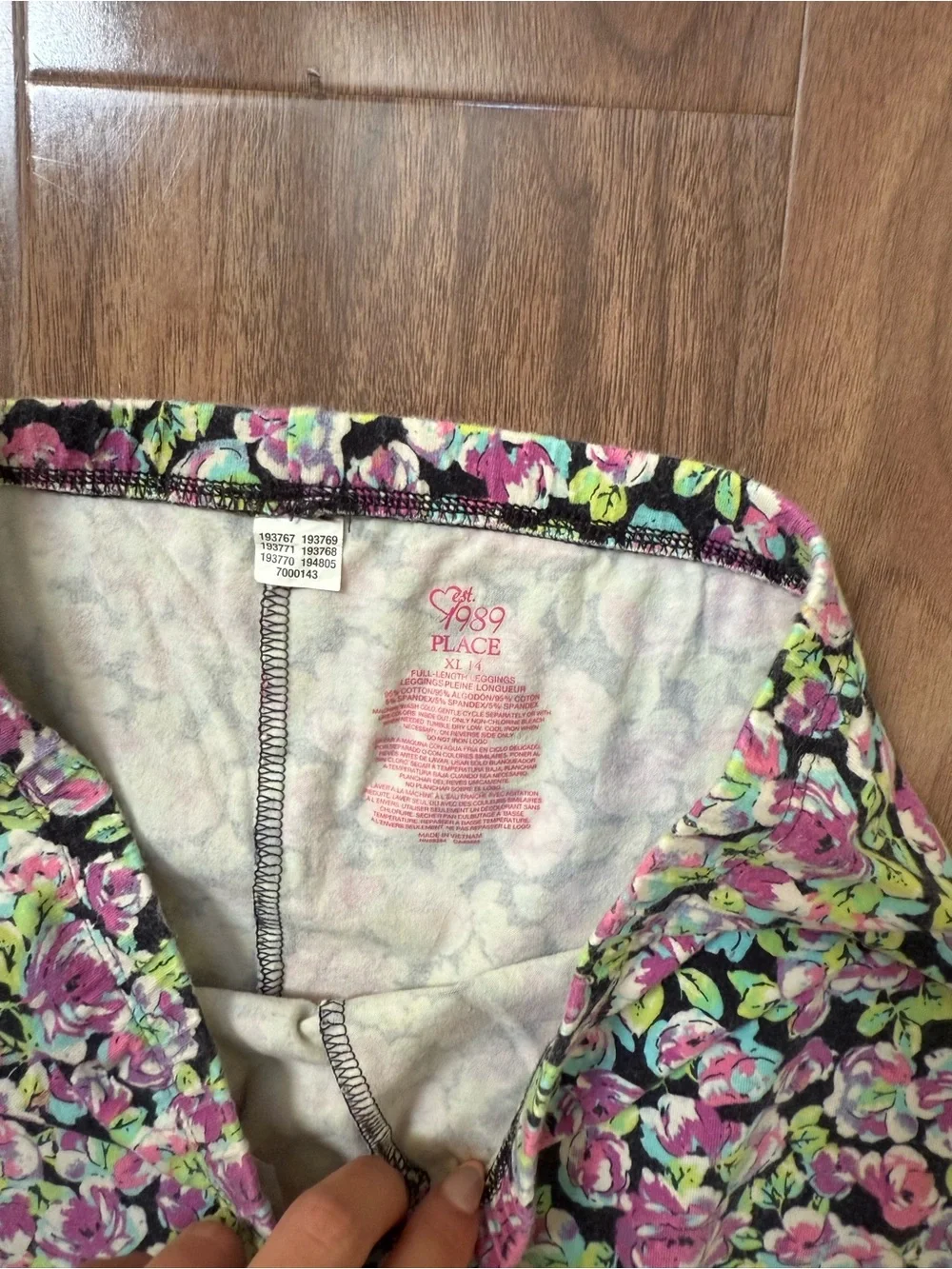 The Children's Place Floral Print Leggings - Black, Pink, Green